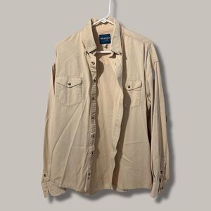 Wrangler Men's Tan Button Down Shirt